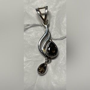 Smoky quartz pendant with dangle